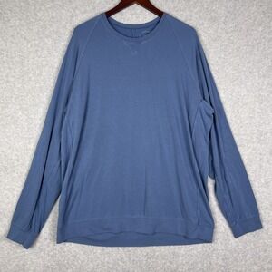 Cozy Earth Blue Premium Bamboo Crew Neck Long Sleeve Sweatshirt Men Size XXL